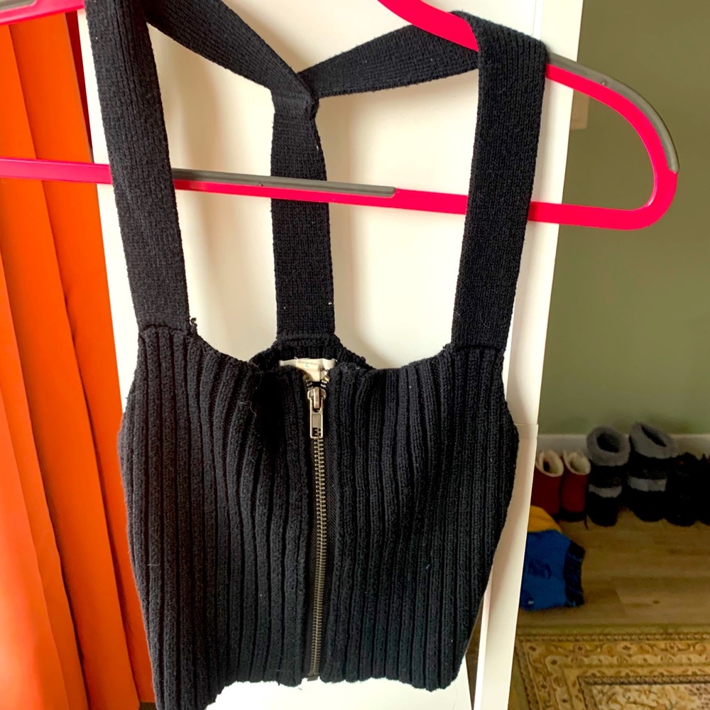 Zip up crop top